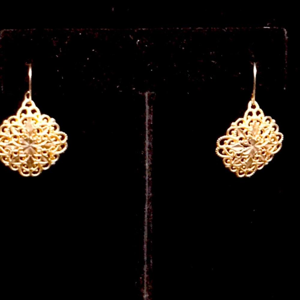 SOLD! 10k Yellow & White Gold Dainty Earrings With Fishhook style